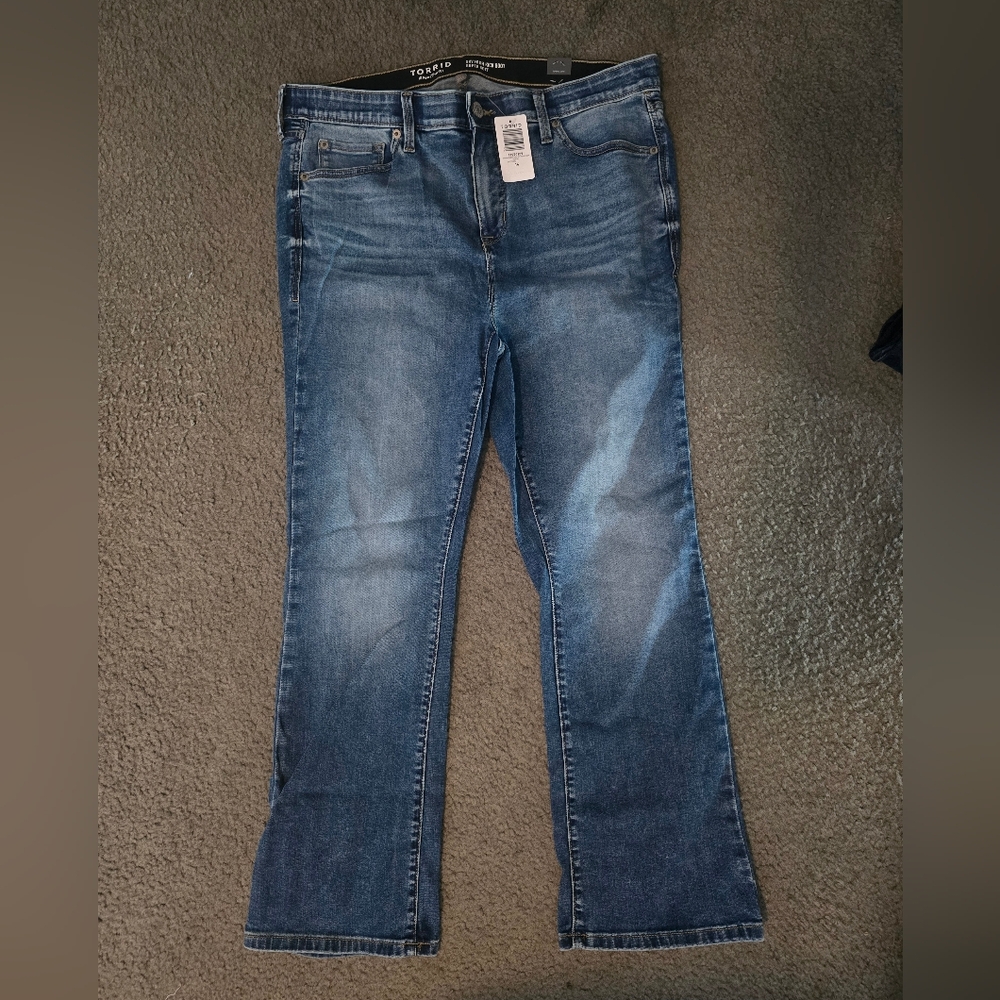 torrid Medium Blue Cropped Flare Jeans